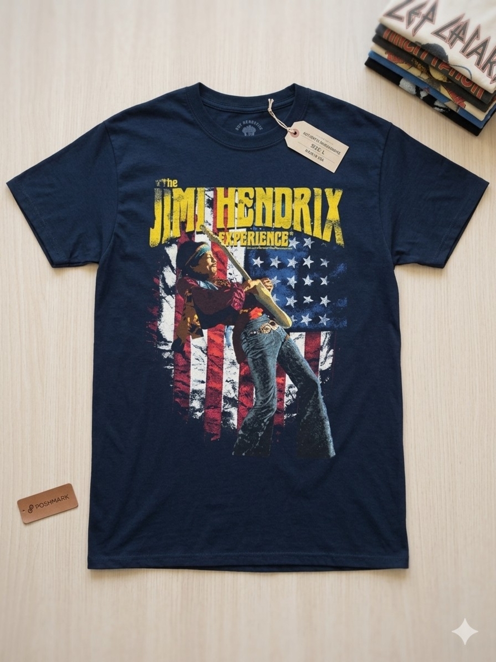 Jimi Hendrix Graphic Tee - Navy Short Sleeve